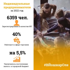 Йошкар-Ола: Около 40% индивидуальных предпринимателей города выбрали основным видом деятельности оптовую или розничную торговлю