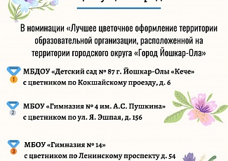 Йошкар-Ола: В городе подвели итоги конкурса «Цветущий город»